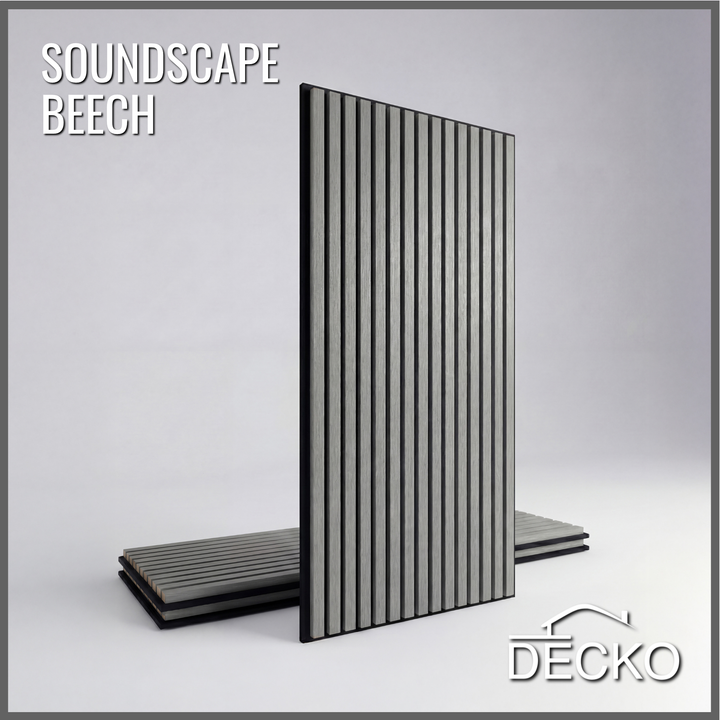 Acoustic Sound Dampening Wall Panels - BEECH Long - box of 3 panels (47.2" x 23.6" x 0.8") 23.1 sq ft total coverage | DECKO SOUNDSCAPE