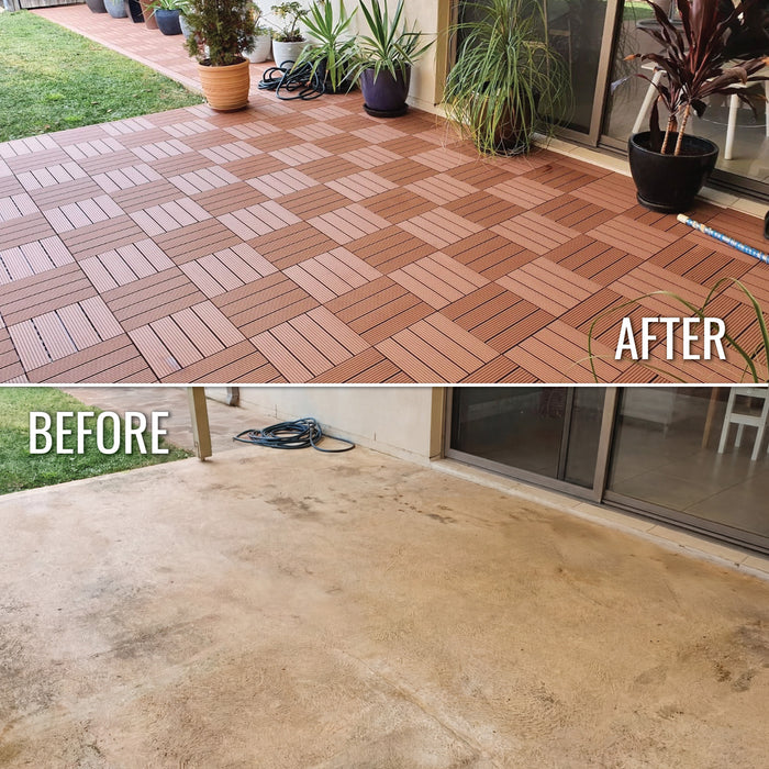 Deck Tile Sample - Full Size - Premium WPC Interlocking | DECKO - Free Delivery