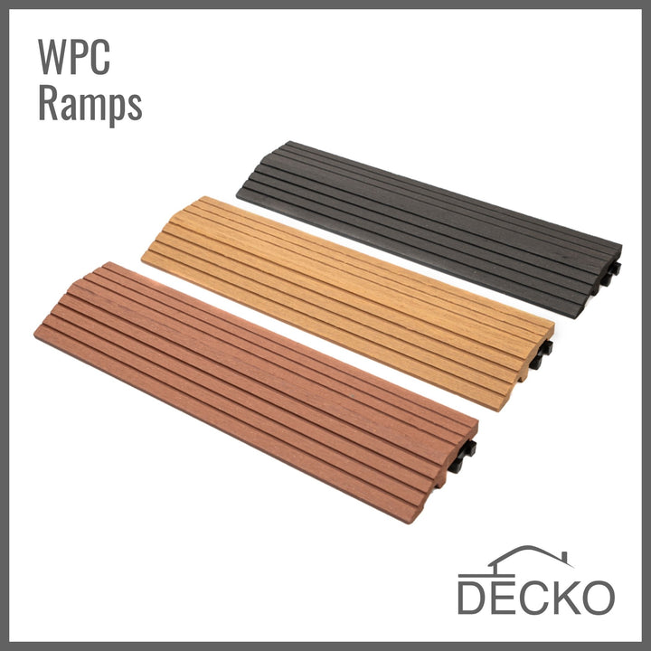 Deck Tile Ramp Edge - for Premium WPC Interlocking Tiles | DECKO (11.8" x 3.1" x 0.8") - (One Piece)