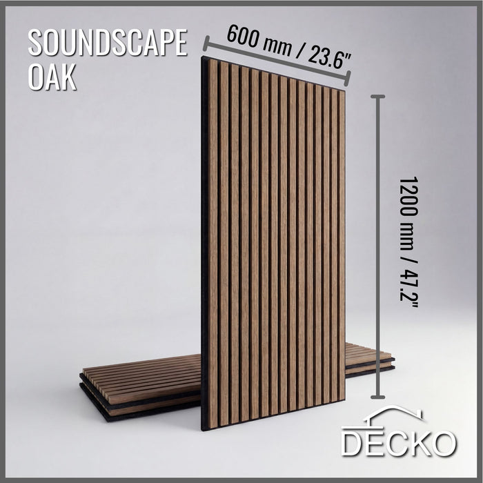 Acoustic Sound Dampening Wall Panels - <b>OAK Long</b> - box of 3 panels (47.2" x 23.6" x 0.8") <b>23.1 sq ft</b> total coverage | DECKO SOUNDSCAPE