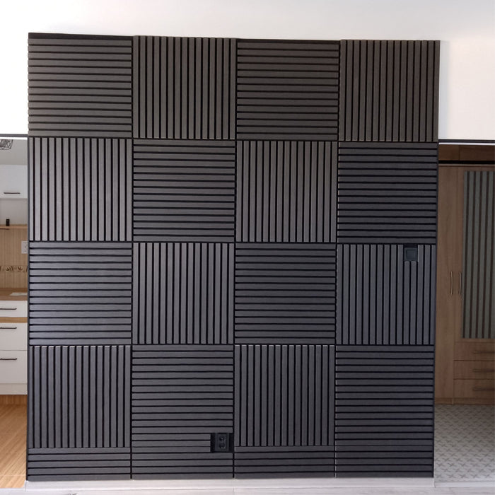 Acoustic Sound Dampening Wall Panels - <b>EBONY Long</b> - box of 3 panels (47.2" x 23.6" x 0.8") <b>23.1 sq ft</b> total coverage | DECKO SOUNDSCAPE