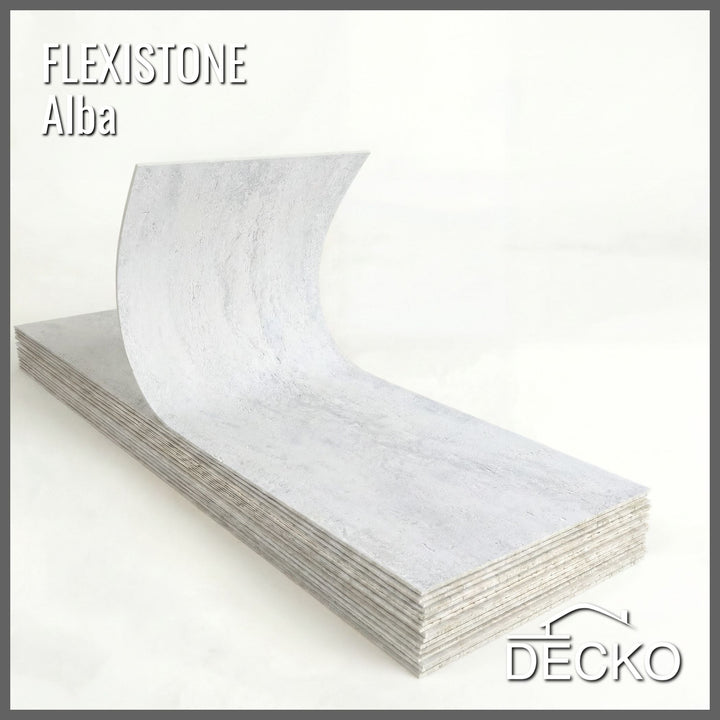 Flexible 3D Stone Wall Panels - PIETRA ALBA - Box of 16 panels (35.4" x 11.8") 46.5 sqft coverage | DECKO Flexistone
