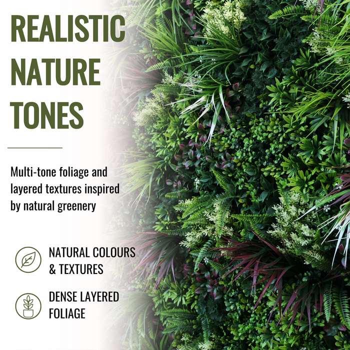 Artificial Plants Green Wall Panel - AMAZONIA - 3.3' x 3.3' - | DECKO VERDURE (10.89 sq. feet panel)