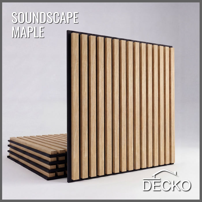 Acoustic Sound Dampening Wall Panels - <b>MAPLE Square</b> - box of 5 panels (23.6" x 23.6" x 0.8) <b>3.9 sq ft</b> coverage | DECKO SOUNDSCAPE