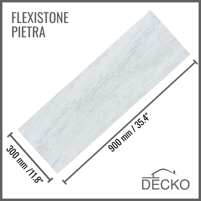 Flexible 3D Stone Wall Panels - PIETRA ALBA - Box of 16 panels (35.4" x 11.8") 46.5 sqft coverage | DECKO Flexistone