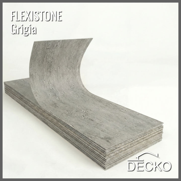 Flexible 3D Stone Wall Panels - PIETRA GRIGIA - Box of 16 panels (35.4" x 11.8") 46.5 sqft coverage | DECKO Flexistone