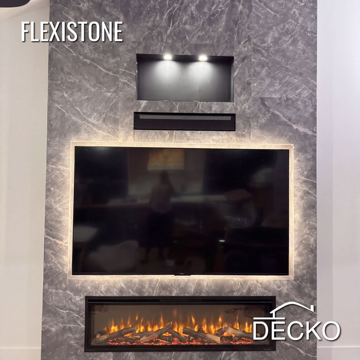 Flexible 3D Stone Wall Panels - GRANDE MARMO - Box of 5 serial panels (47.2" x 23.6") 38.75 sqft coverage | DECKO Flexistone