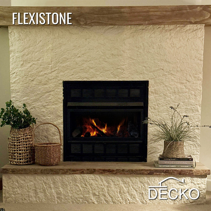 Flexible 3D Stone Wall Panels - GRANDE BIANCO - Box of 5 serial panels (47.2" x 23.6") 38.75 sqft coverage | DECKO Flexistone