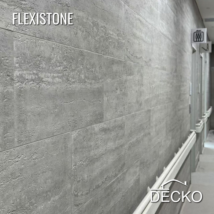 Flexible 3D Stone Wall Panels - PIETRA GRIGIA - Box of 16 panels (35.4" x 11.8") 46.5 sqft coverage | DECKO Flexistone