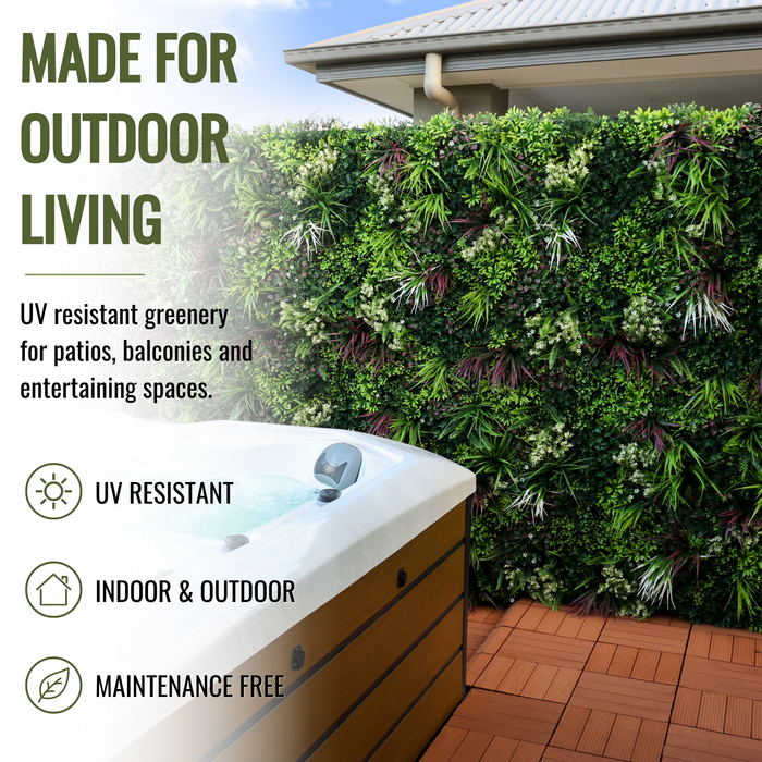 Artificial Plants Green Wall Panel - AMAZONIA - 3.3' x 3.3' - | DECKO VERDURE (10.89 sq. feet panel)