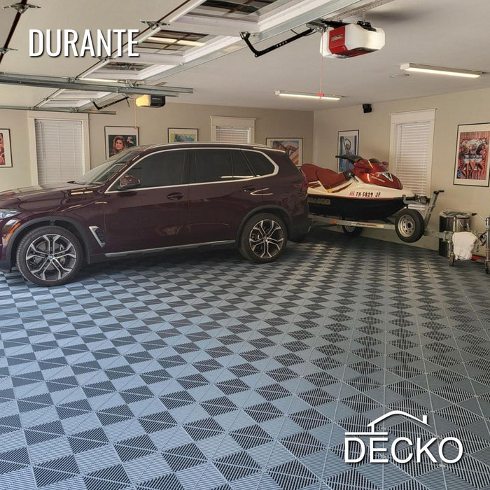 Garage Tile - WHITE - Interlocking PP Flooring - High End Polypropylene | 100% Recyclable | DECKO DURANTE (15.8" x 15.8" x 0.7" tile)