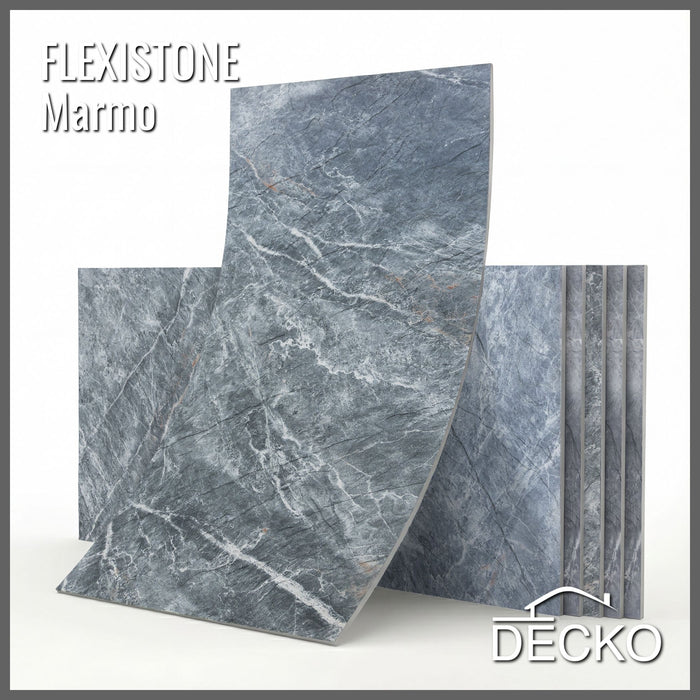 Flexible 3D Stone Wall Panels - GRANDE MARMO - Box of 5 serial panels (47.2" x 23.6") 38.75 sqft coverage | DECKO Flexistone