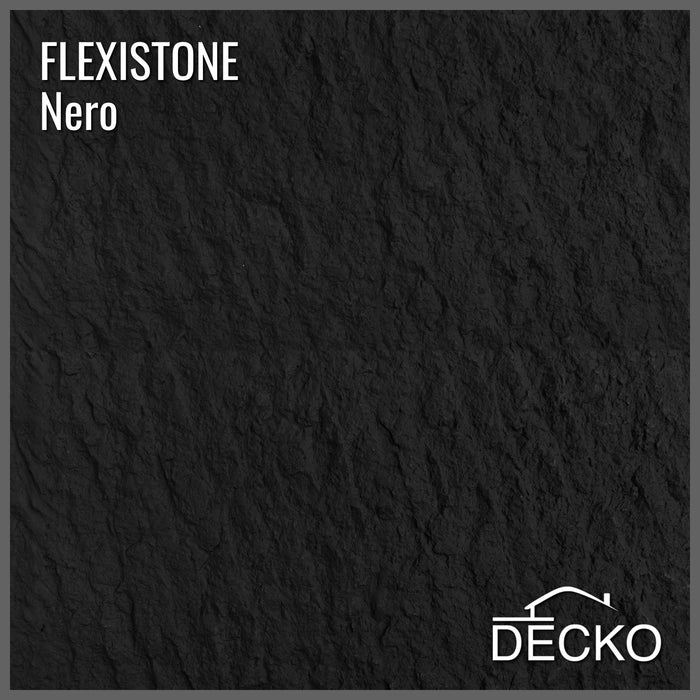 Flexible 3D Stone Wall Panel Sample - GRANDE NERO | DECKO Flexistone - Free Shipping