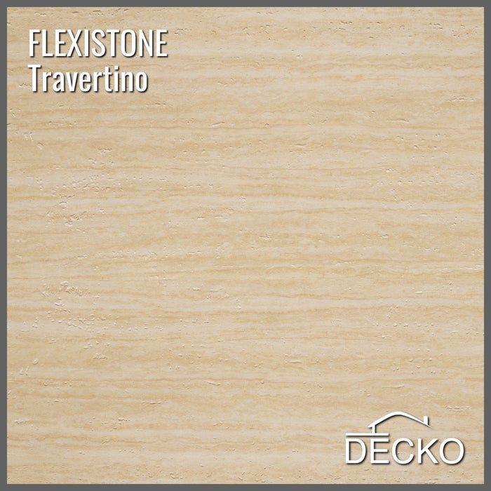 Flexible 3D Stone Wall Panels - GRANDE TRAVERTINO GOLD - Box of 6 panels (47.2" x 23.6") 46.5 sqft coverage | DECKO Flexistone