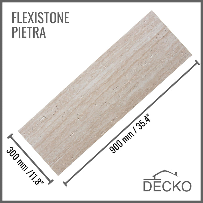 Flexible 3D Stone Wall Panel Sample - TRAVERTINO BRONZE | DECKO Flexistone - Free Shipping