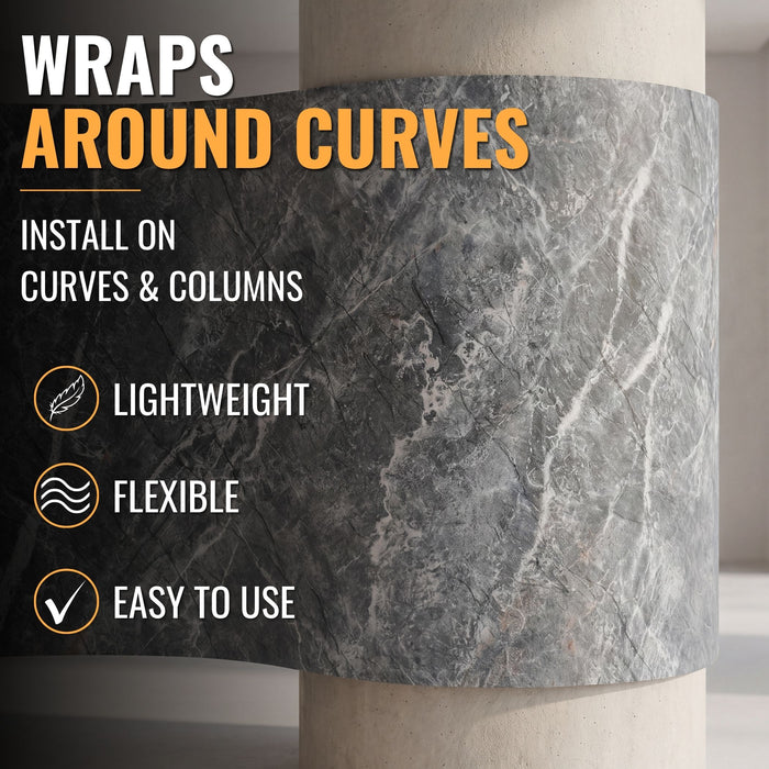 Flexible 3D Stone Wall Panels - GRANDE MARMO - Box of 5 serial panels (47.2" x 23.6") 38.75 sqft coverage | DECKO Flexistone