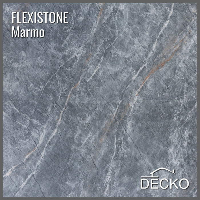 Flexible 3D Stone Wall Panels - GRANDE MARMO - Box of 5 serial panels (47.2" x 23.6") 38.75 sqft coverage | DECKO Flexistone