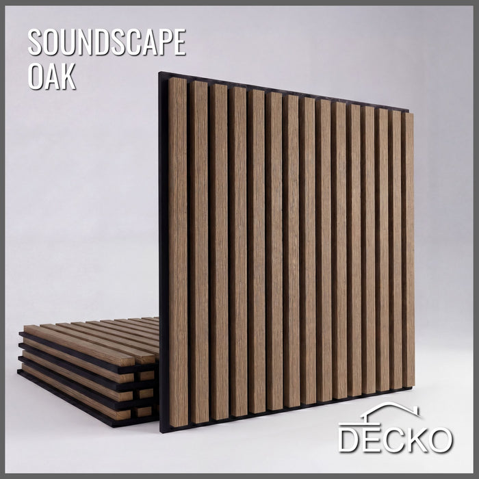 Acoustic Sound Dampening Wall Panels - <b>OAK Square</b> - box of 5 panels (23.6" x 23.6" x 0.8") <b>3.9 sq ft</b> coverage | DECKO SOUNDSCAPE