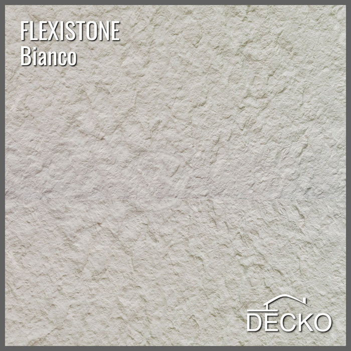 Flexible 3D Stone Wall Panels - GRANDE BIANCO - Box of 5 serial panels (47.2" x 23.6") 38.75 sqft coverage | DECKO Flexistone