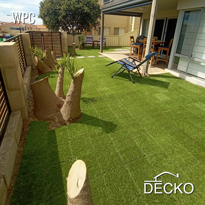 Artificial Grass Tiles - Premium Interlocking Turf | DECKO (11.8" x 11.8" x 0.8" tile) - (One Piece)