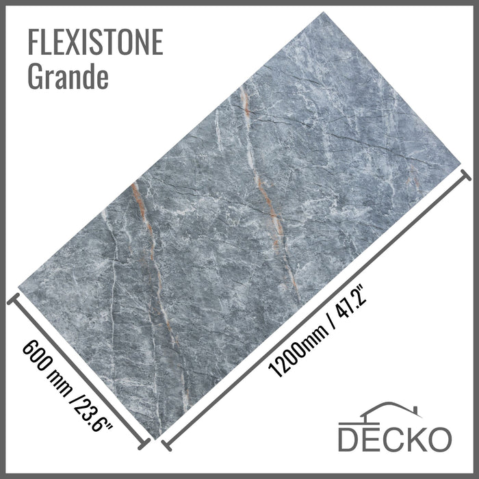 Flexible 3D Stone Wall Panels - GRANDE MARMO - Box of 5 serial panels (47.2" x 23.6") 38.75 sqft coverage | DECKO Flexistone