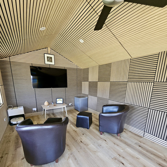 Acoustic Sound Dampening Wall Panels - <b>MAPLE Square</b> - box of 5 panels (23.6" x 23.6" x 0.8") <b>19.5 sq ft</b> total coverage | DECKO SOUNDSCAPE