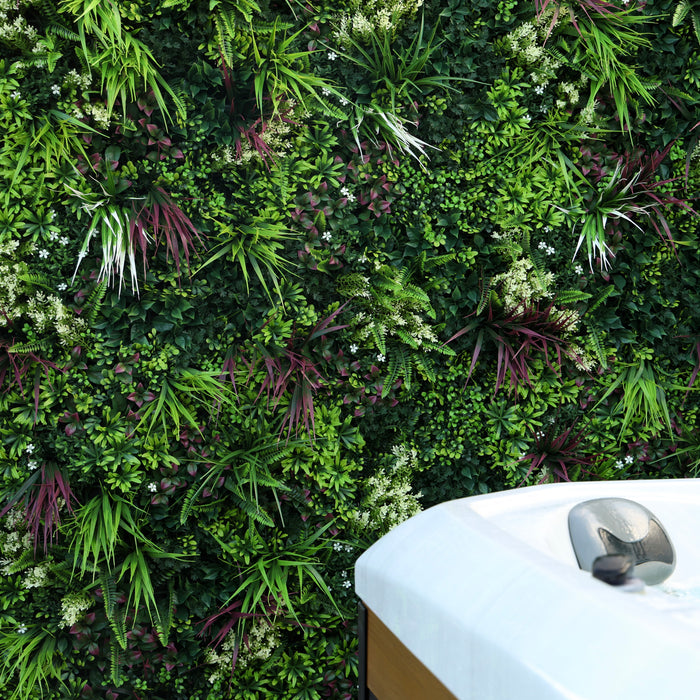 Artificial Plants Green Wall Panel - TROPICAL - 3.3' x 3.3' - | DECKO VERDURE (10.89 sq. feet panel)