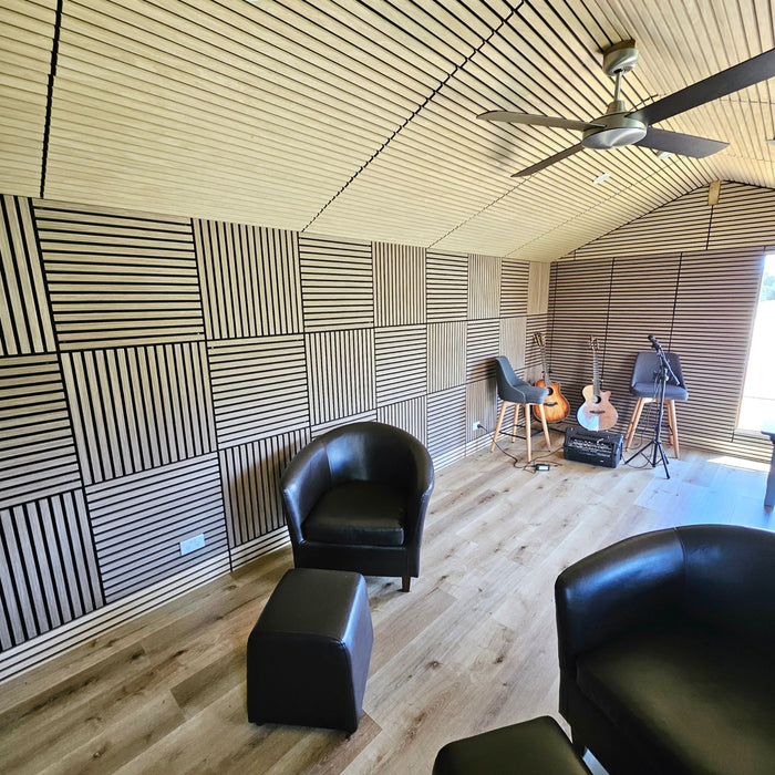 Acoustic Sound Dampening Wall Panels - <b>MAPLE Long</b> - box of 3 panels (47.2" x 23.6" x 0.8") <b>23.1 sq ft</b> total coverage | DECKO SOUNDSCAPE