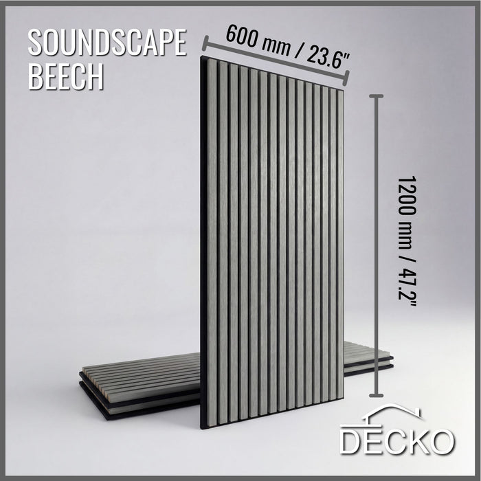 Acoustic Sound Dampening Wall Panels - <b>BEECH Long</b> - box of 3 panels (47.2" x 23.6" x 0.8") <b>23.1 sq ft</b> total coverage | DECKO SOUNDSCAPE