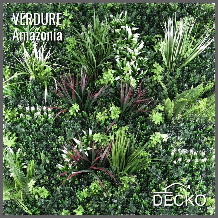 Artificial Plants Green Wall Panel - AMAZONIA - 3.3' x 3.3' - | DECKO VERDURE (10.89 sq. feet panel)