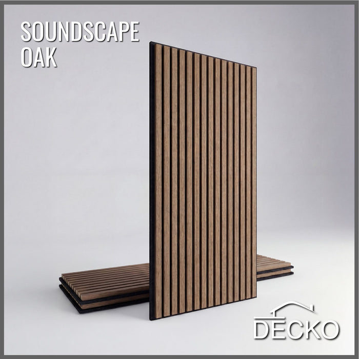Acoustic Sound Dampening Wall Panels - <b>OAK Long</b> - box of 3 panels (47.2" x 23.6" x 0.8") <b>7.7 sq ft</b> coverage | DECKO SOUNDSCAPE