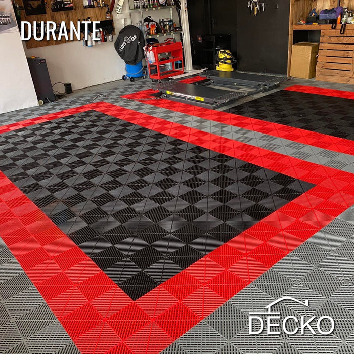 Garage Tile - WHITE - Interlocking PP Flooring - High End Polypropylene | 100% Recyclable | DECKO DURANTE (15.8" x 15.8" x 0.7" tile)
