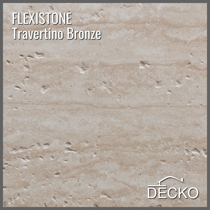 Flexible 3D Stone Wall Panel Sample - TRAVERTINO BRONZE | DECKO Flexistone - Free Shipping