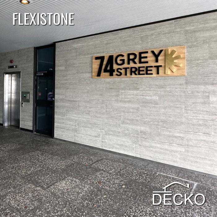 Flexible 3D Stone Wall Panels - PIETRA GRIGIA - Box of 16 panels (35.4" x 11.8") 46.5 sqft coverage | DECKO Flexistone