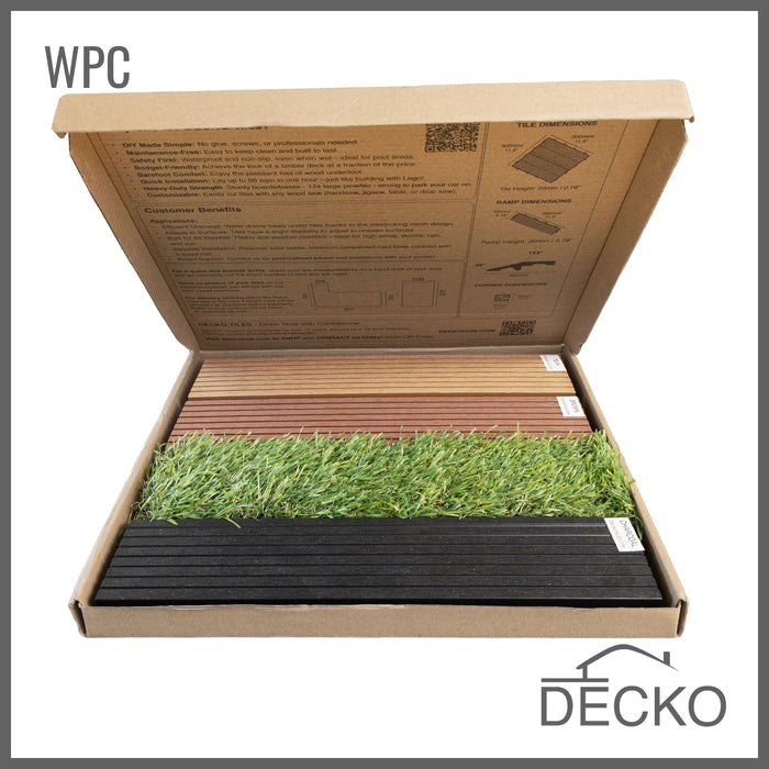 Deck Tile Sample - Full Size - Premium WPC Interlocking | DECKO - Free Delivery