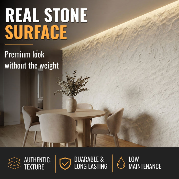 Flexible 3D Stone Wall Panels - GRANDE MARMO - Box of 5 serial panels (47.2" x 23.6") 38.75 sqft coverage | DECKO Flexistone