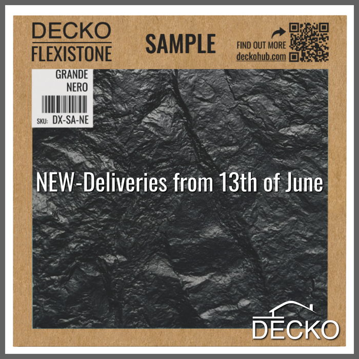Flexible 3D Stone Wall Panel Sample - GRANDE NERO | DECKO Flexistone - Free Shipping