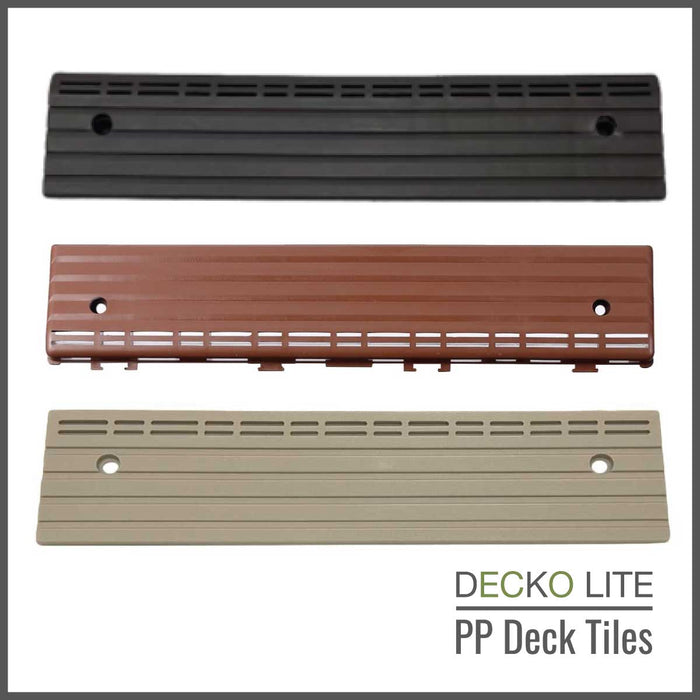 Deck Tiles <b>Ramp Edge</b> for Interlocking PP Flooring | DECKO Lite (12" x 2.36" x 0.78") - High End Polypropylene | 100% Recyclable
