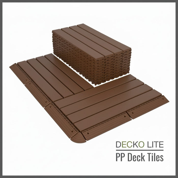 <b>SAMPLE PACK</b> of PP Deck Tiles, Ramp Edges and Corners - Interlocking PP Flooring | DECKO Lite - Free Shipping