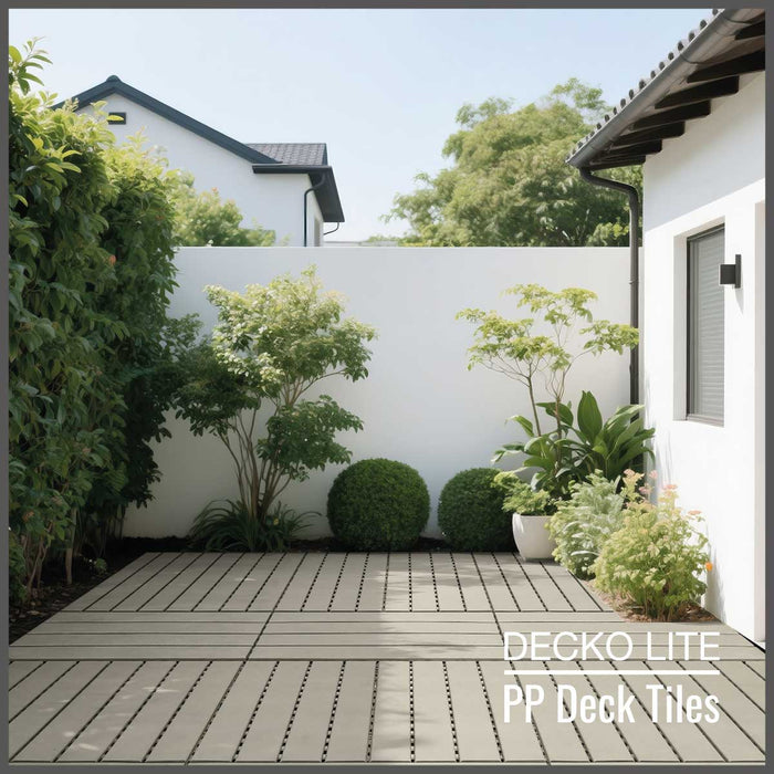 DECKO Lite PP Deck Tiles - <b>BEIGESLAT</b> - 24" x 12" - Premium, 100% Recycled Polypropylene (Price/Tile)