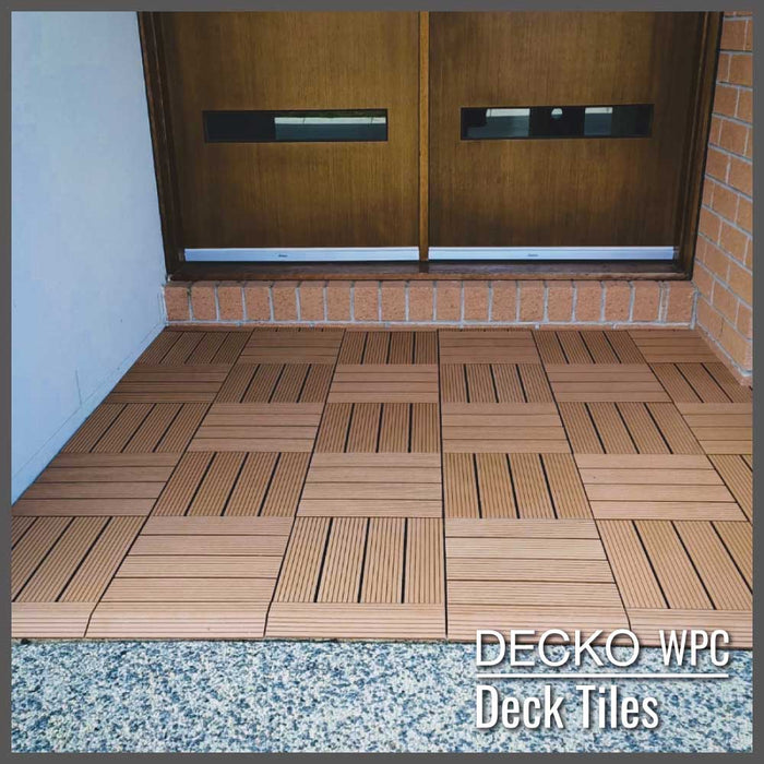 Deck Tile <b>Ramp Edge</b> - for Premium WPC Interlocking Tiles | DECKO (11.8" x 3.1" x 0.8") - (One Piece)
