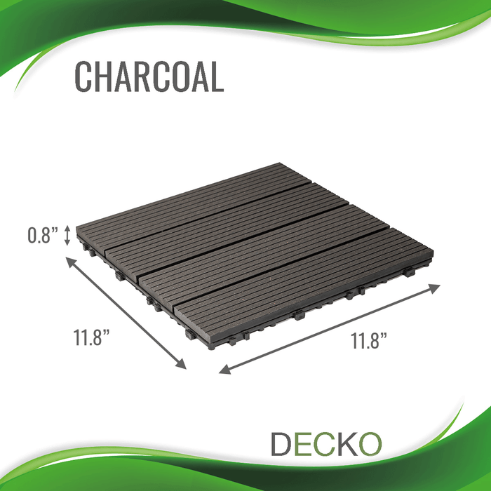 DECKO Premium Tiles - <b>CHARCOAL</b> - (One Piece)