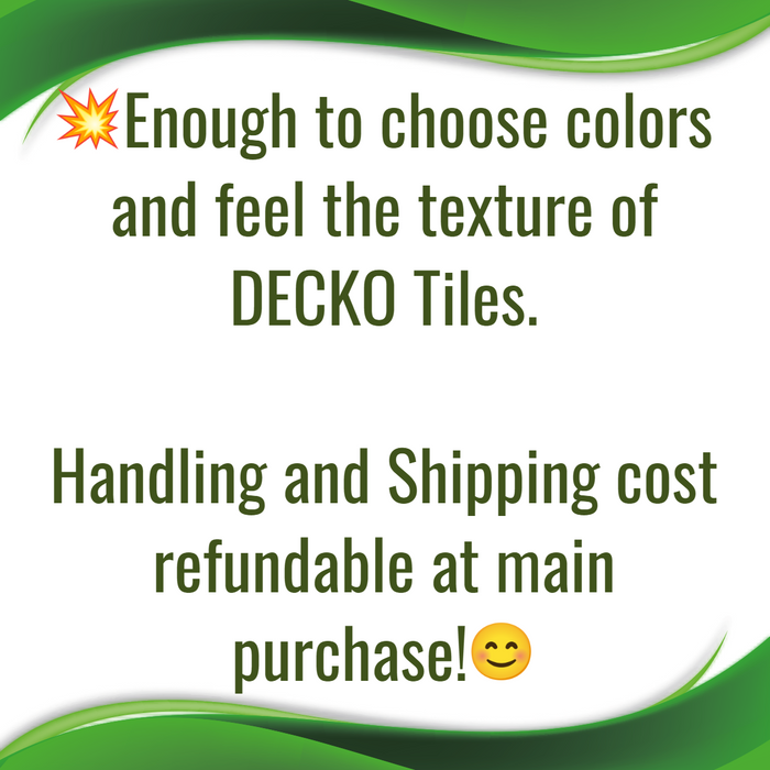 Free DECKO Tiles <b>Color Sample</b> with Free Delivery ($5.9 Handling fee)